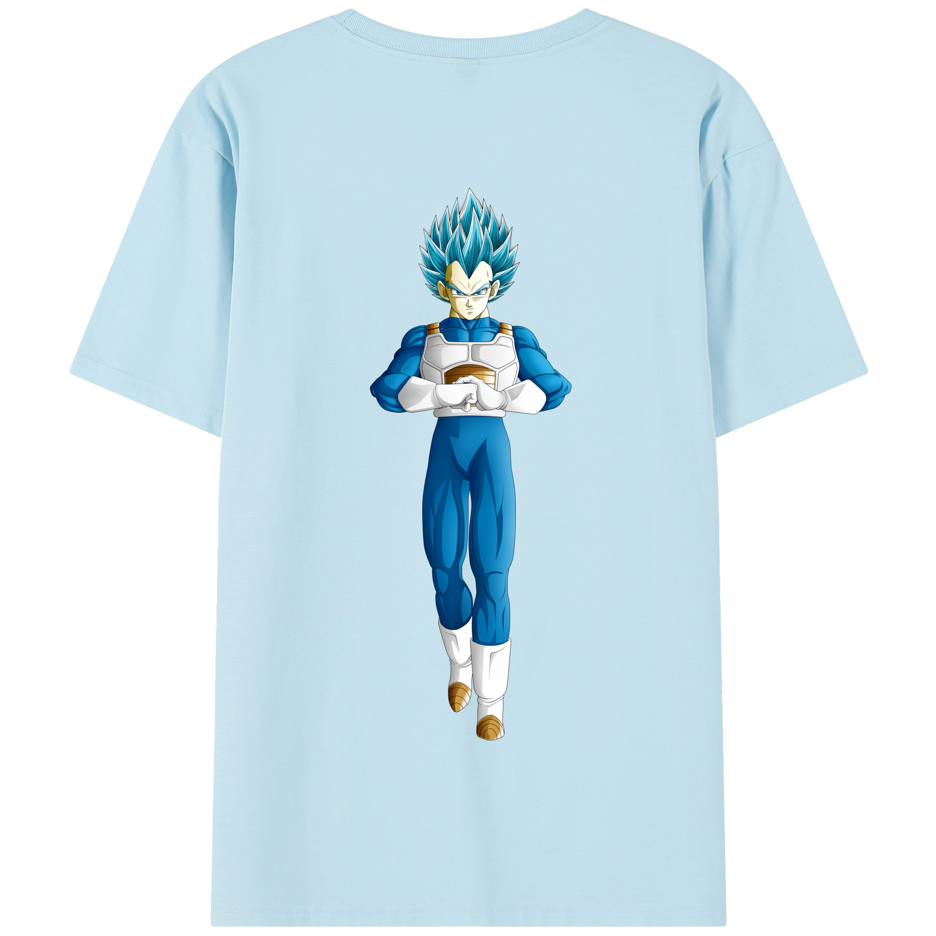 （画像用） ドラゴンボール ベジータ四世（Bejīta Yonsei）DRAGON BALL Vegeta IV 綿100％半袖Tシャツ（背面プリント）